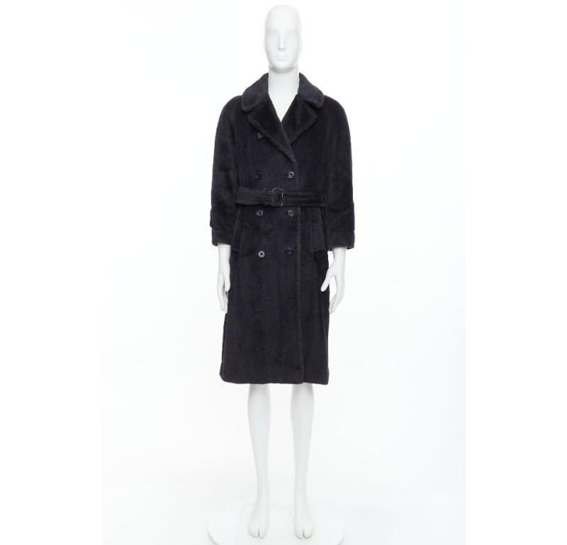 ARNYS PARIS Manteau long à double boutonnage gris 100 % laine alpaca 4