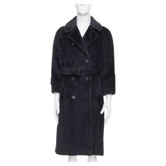 ARNYS PARIS 100% alpaca wool grey double breasted long pile coat