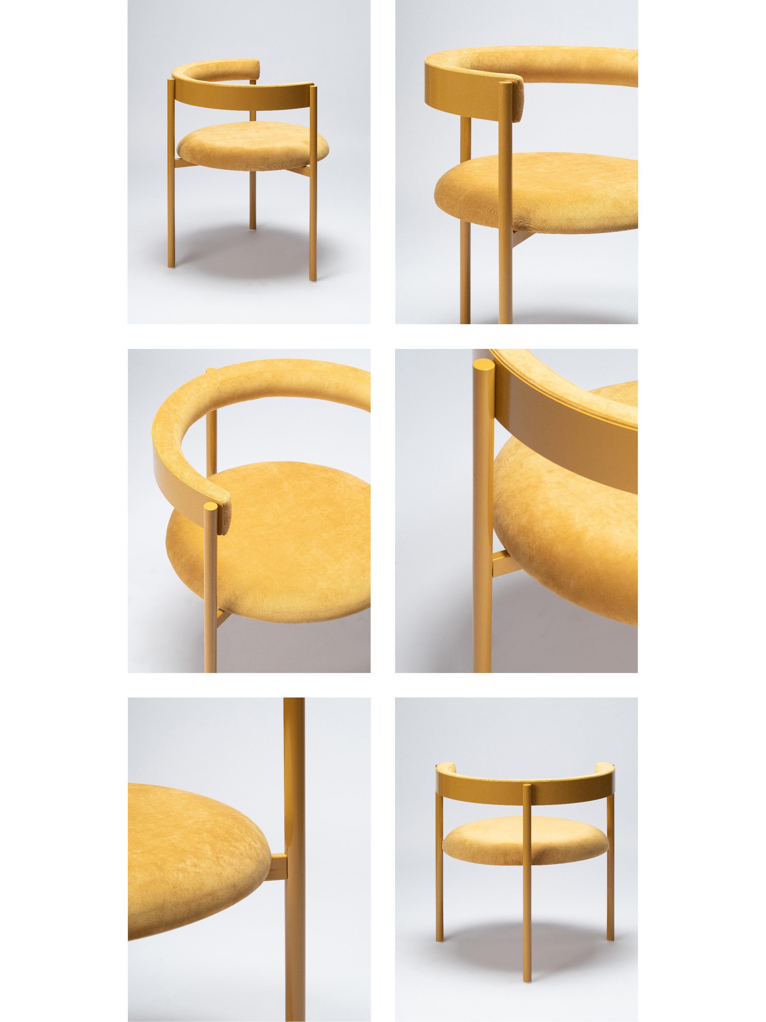 ARO Contemporary Stuhl aus Stahl und Samtpolsterung von Ries im Angebot 11