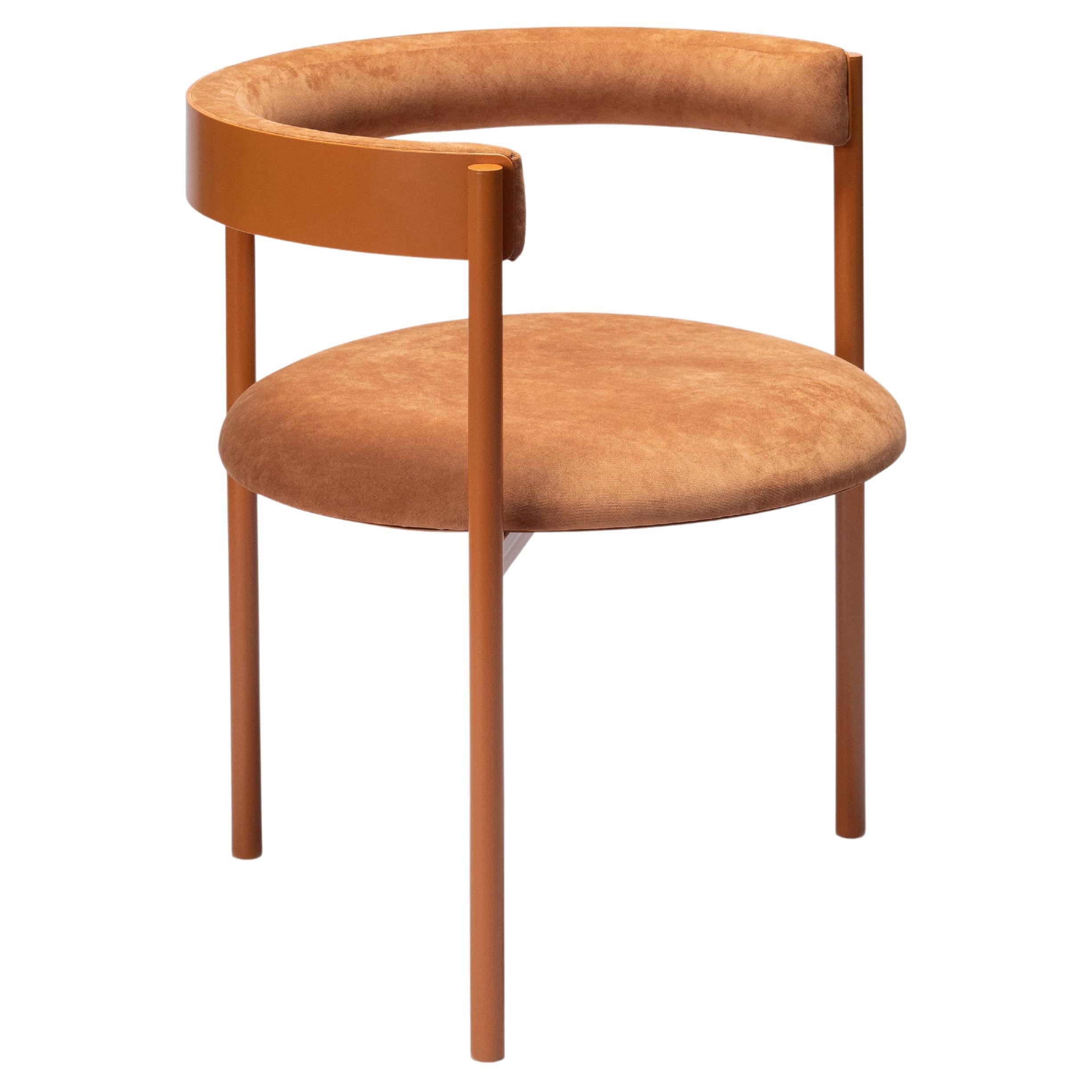 ARO Contemporary Stuhl aus Stahl und Samtpolsterung von Ries im Angebot