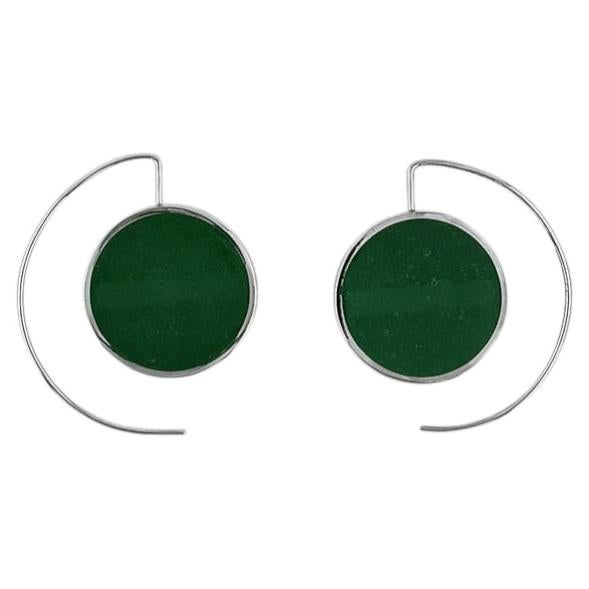 Aro Dangle Earrings in Epoxy Resin & 925 Sterling Silver by xMartaja For Sale