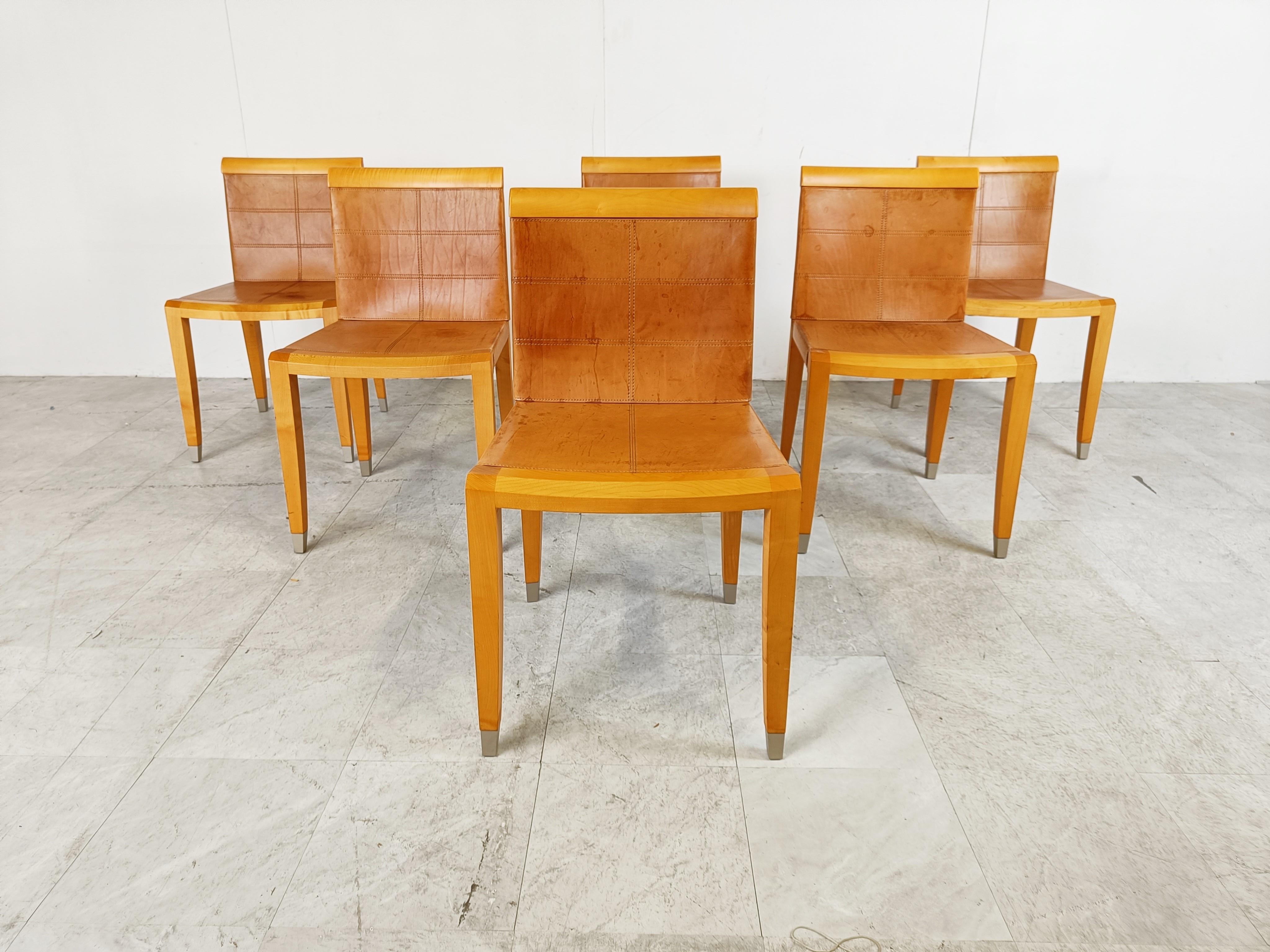 Italian Aro Dining Chairs by Chi Wing Lo Chairs for Giorgetti, Italy, Set of 6