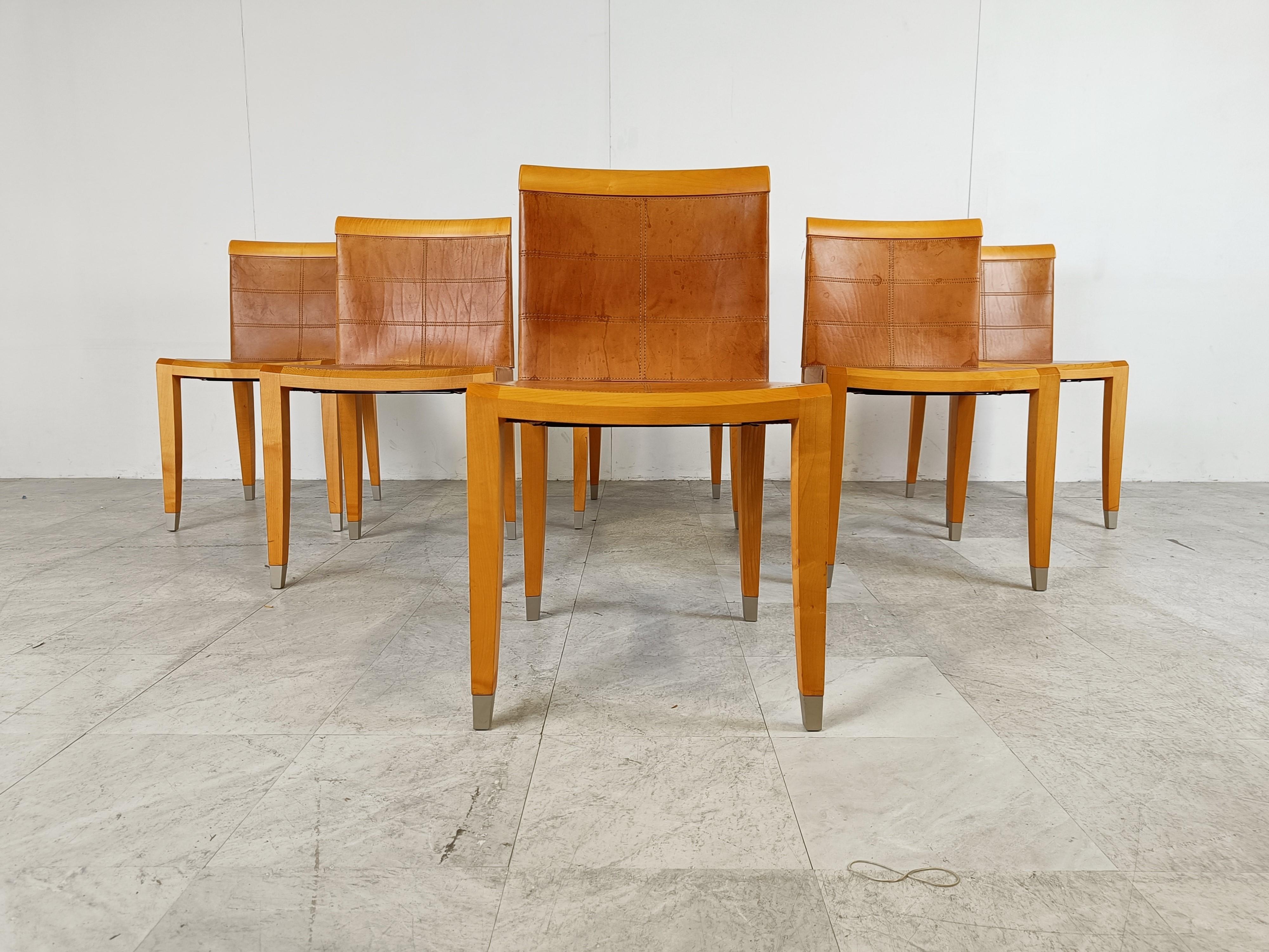 Aro Dining Chairs by Chi Wing Lo Chairs for Giorgetti, Italy, Set of 6 In Good Condition In Leuven, Vlaams Gewest
