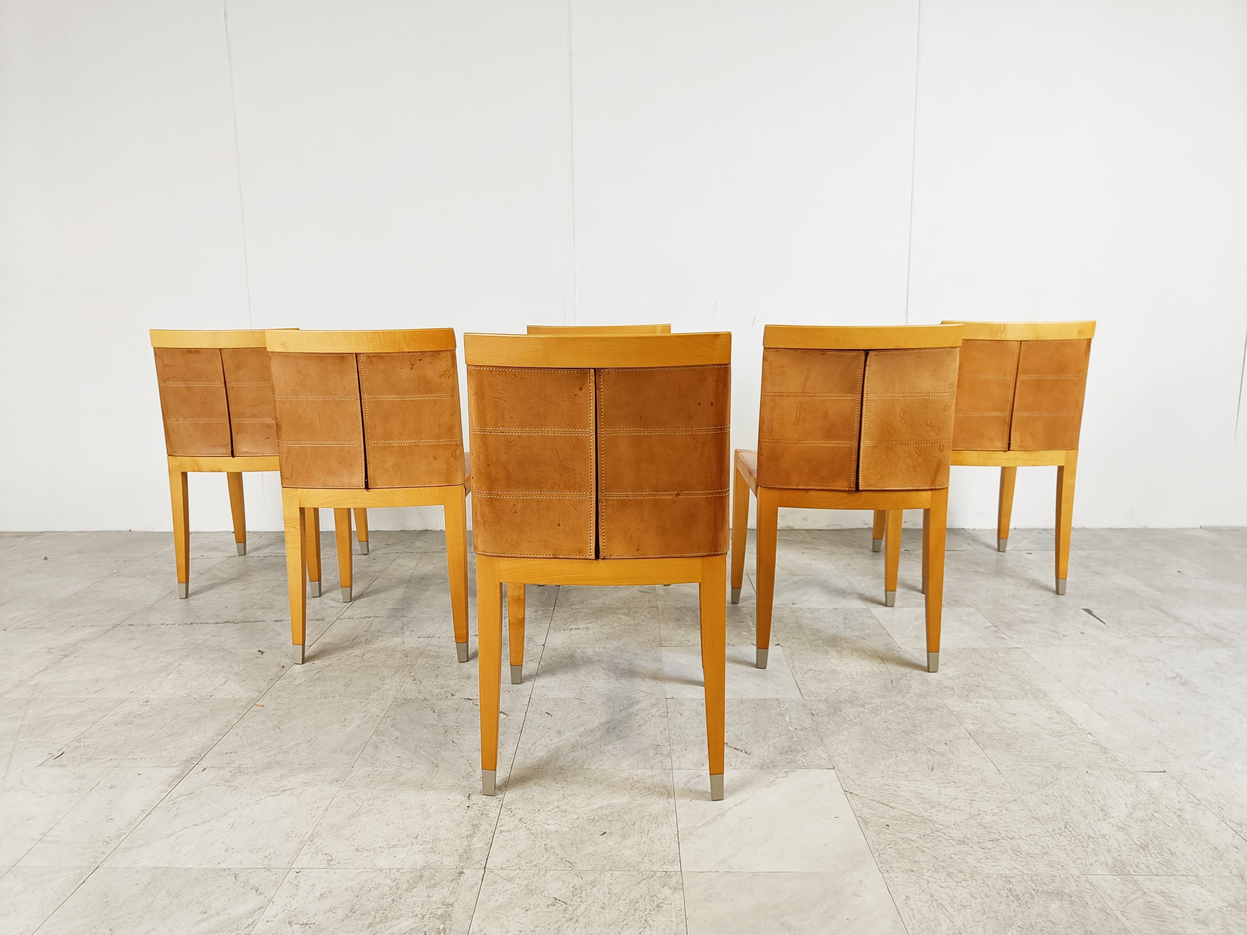 Aro Dining Chairs by Chi Wing Lo Chairs for Giorgetti, Italy, Set of 6 1