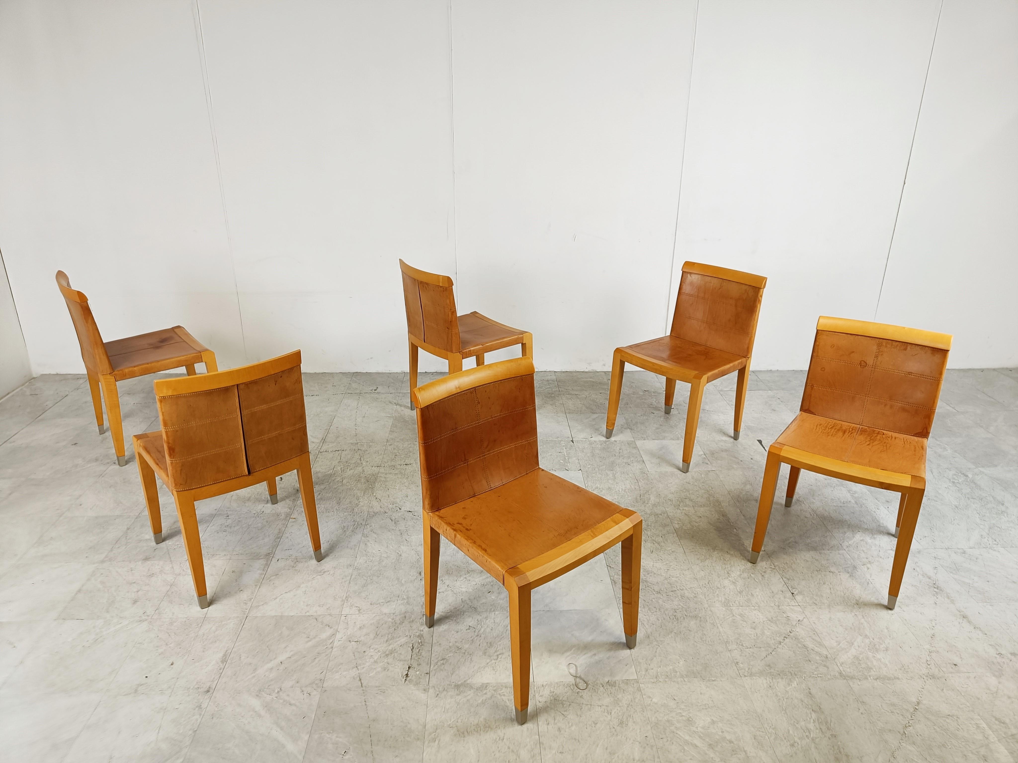 Aro Dining Chairs by Chi Wing Lo Chairs for Giorgetti, Italy, Set of 6 2
