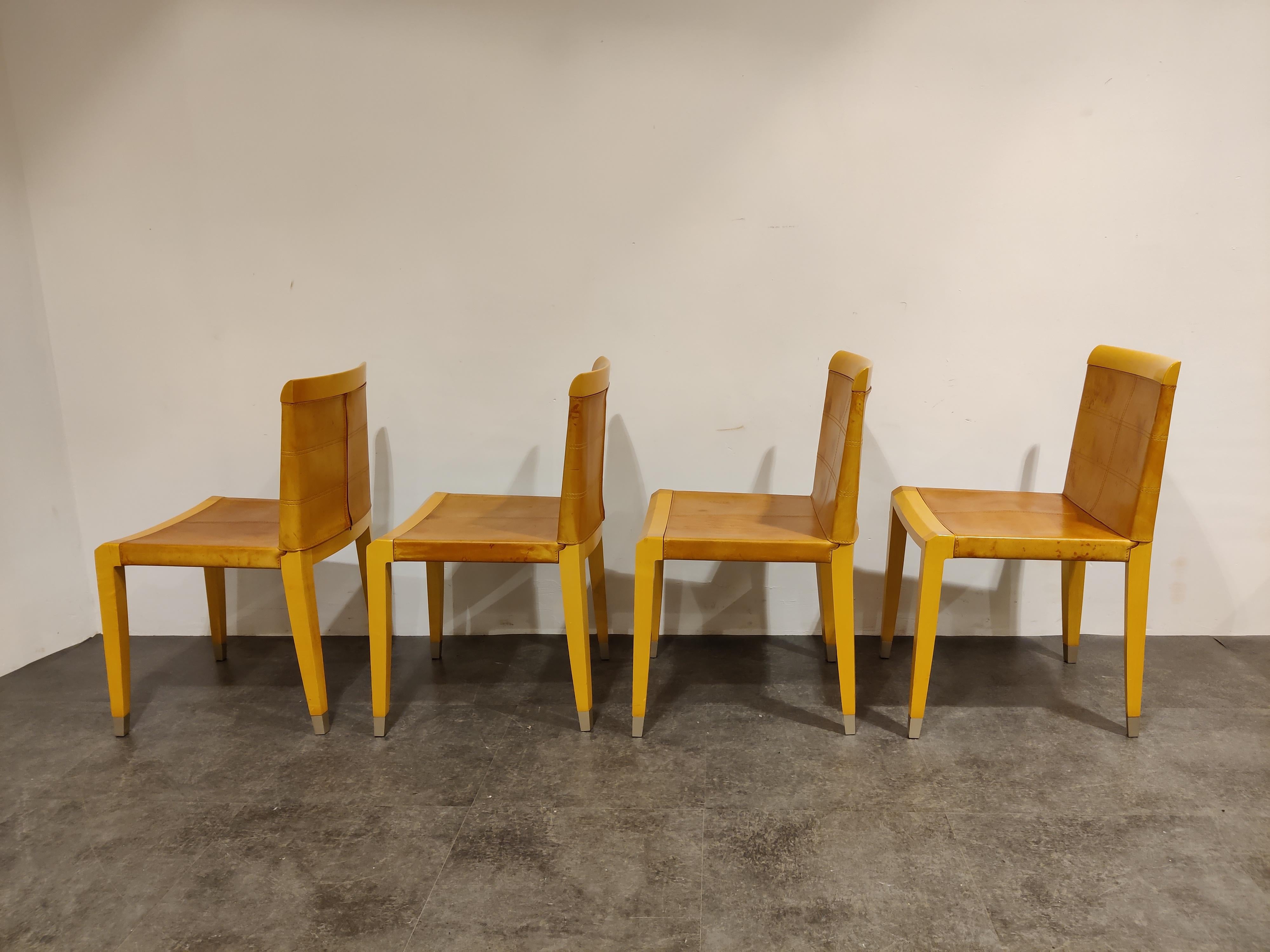 Aro Dining Chairs by Chi Wing Lo Chairs for Giorgetti, Italy, Set of 8 4