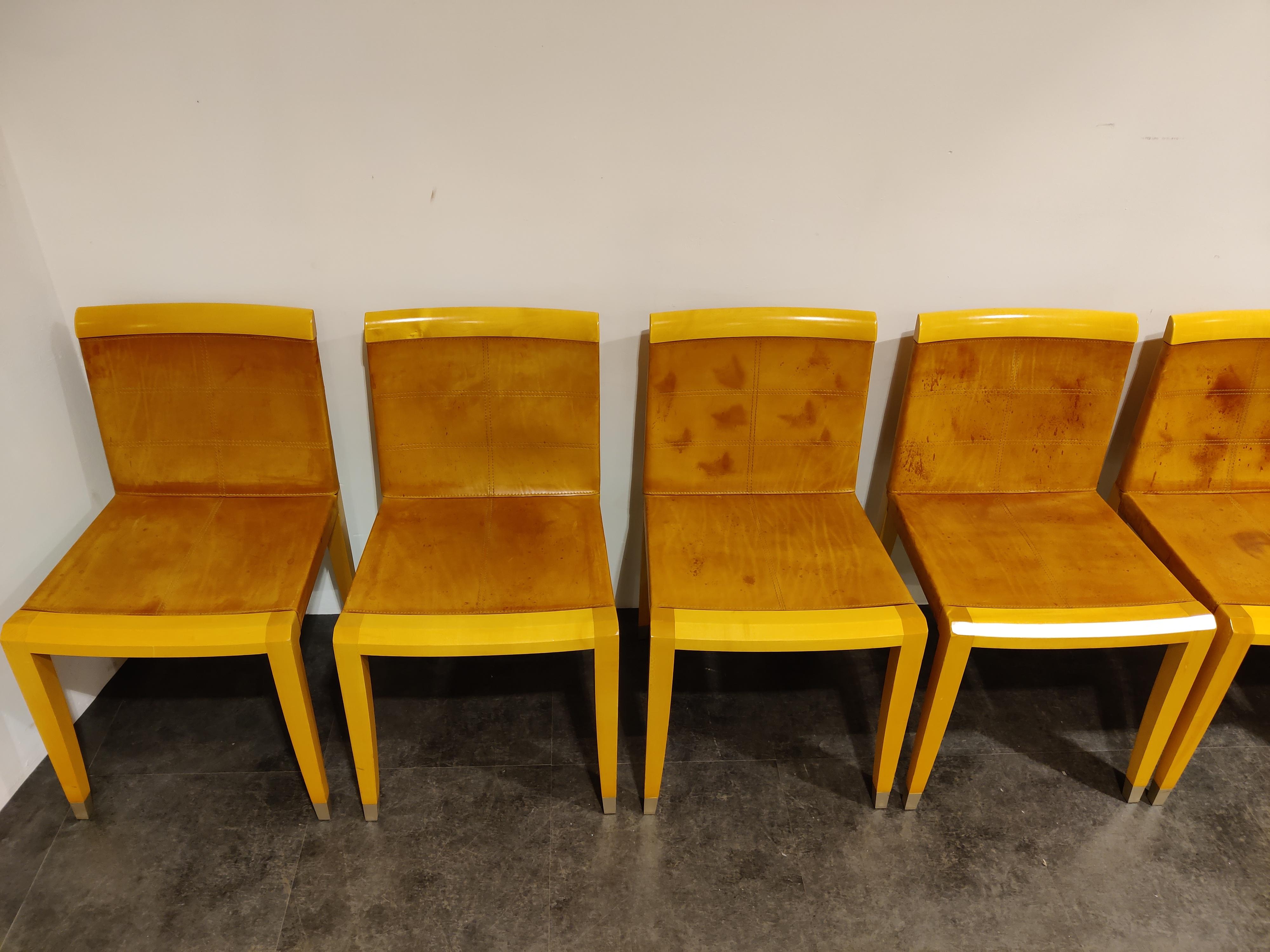 Aro Dining Chairs by Chi Wing Lo Chairs for Giorgetti, Italy, Set of 8 In Good Condition In HEVERLEE, BE