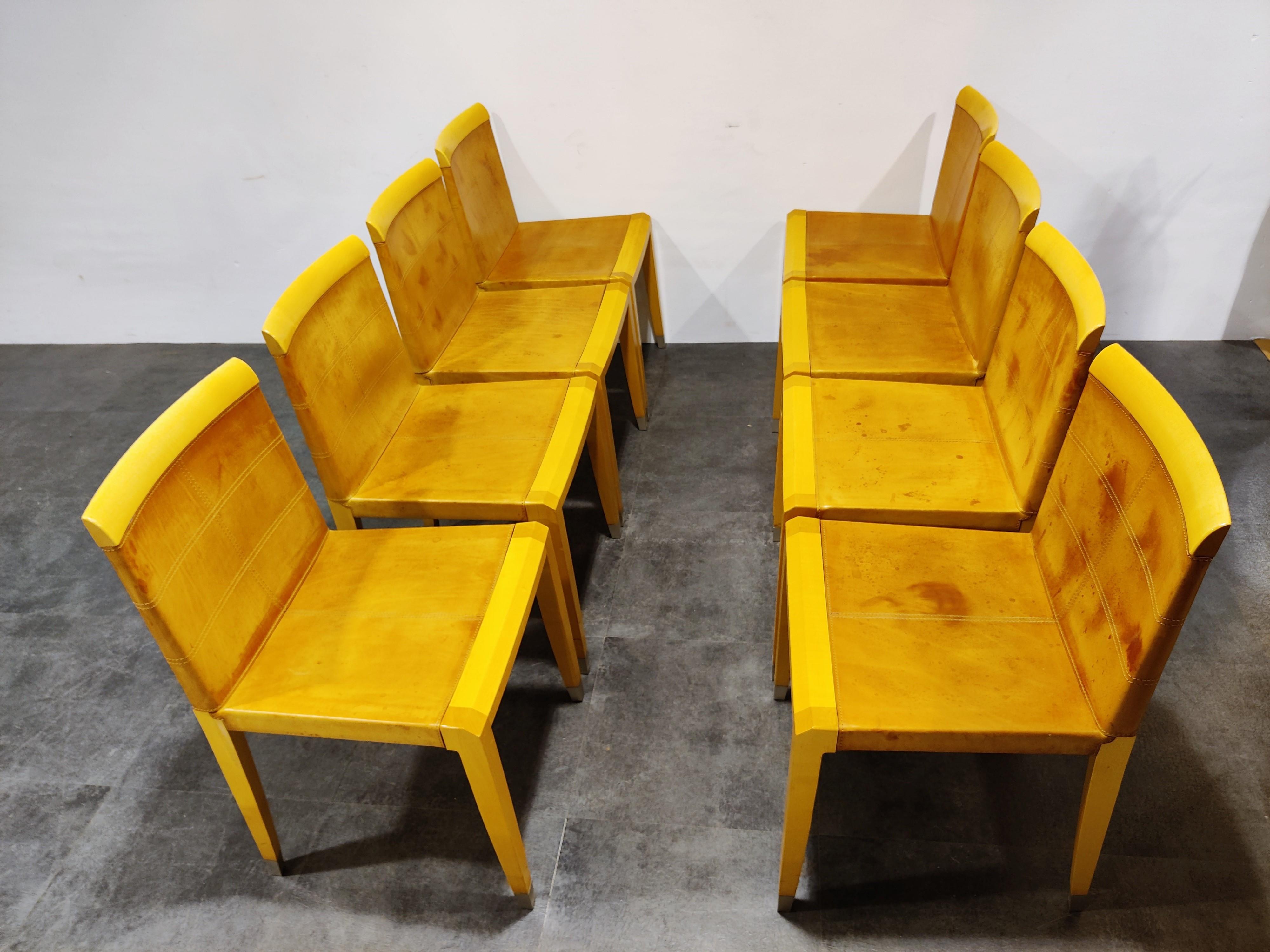 Late 20th Century Aro Dining Chairs by Chi Wing Lo Chairs for Giorgetti, Italy, Set of 8