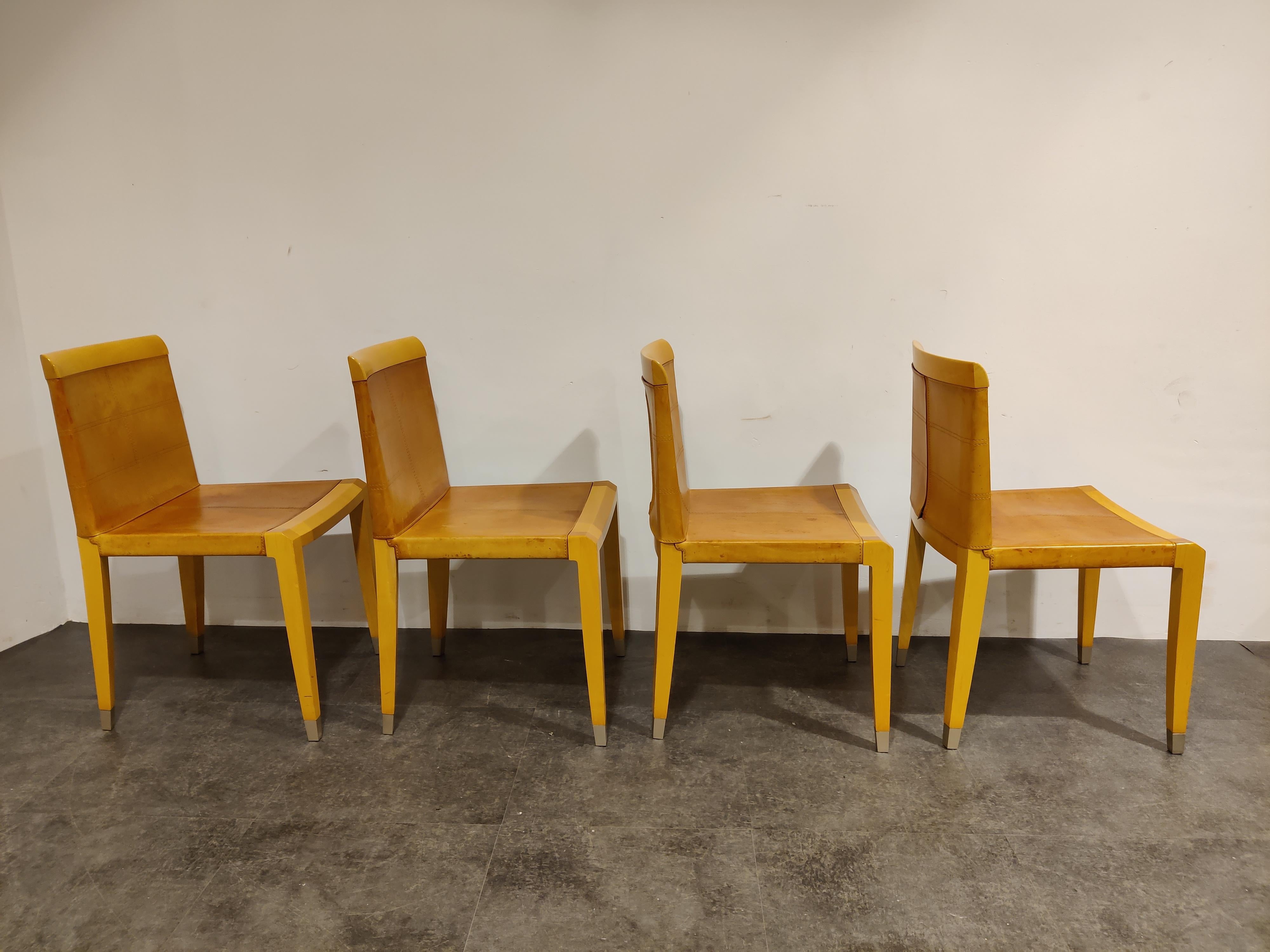 Aro Dining Chairs by Chi Wing Lo Chairs for Giorgetti, Italy, Set of 8 3