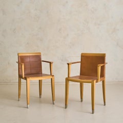 Fauteuil 'Aro' en cuir et Wood Wood par Chi Wing Lo pour Giorgetti - 2 Disponibles