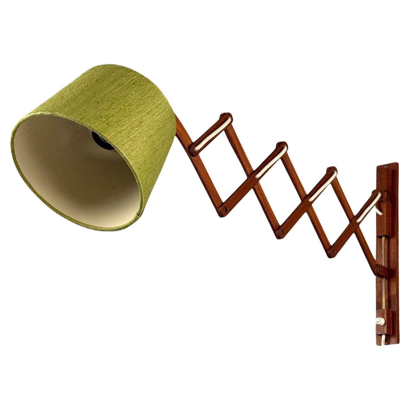 Aro Leuchten, Teak, Ottone, Fabrice, Applique a forbice, Germania, anni '60 in vendita