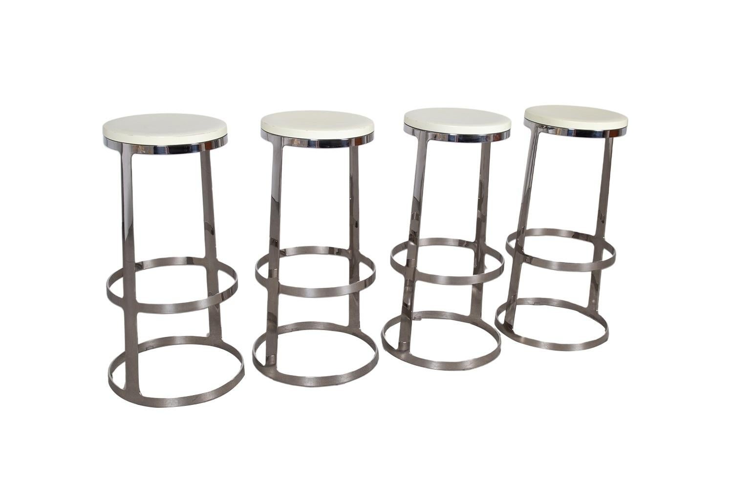 Modern Aro Swivel Bar Stools Four by Lievore Altherr Molina for Bernhardt Design For Sale