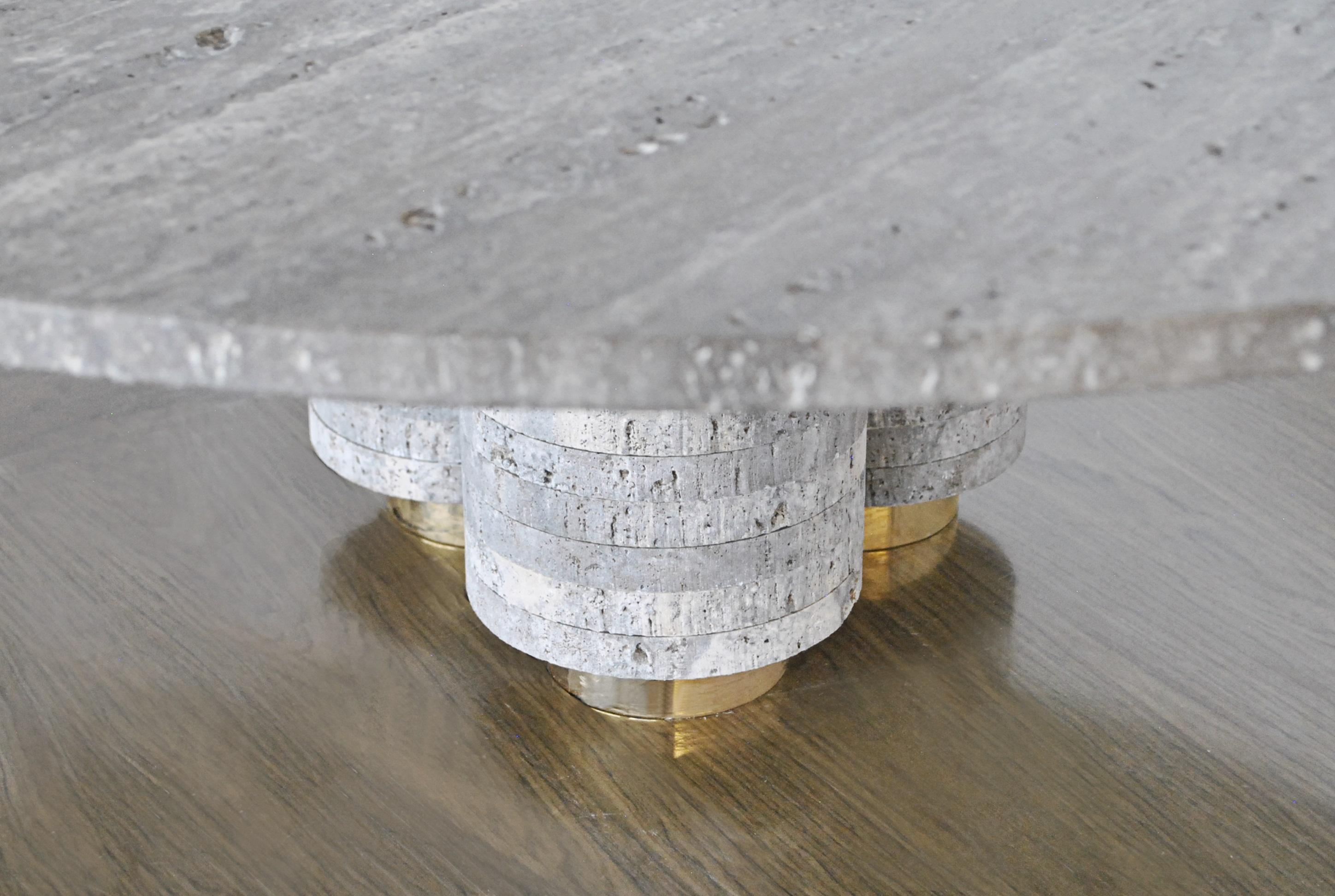 Mexican Aro Travertine Coffee Table by Atra Design