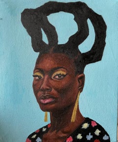 Heritage 3 - 21st Century Contemporary, Figurative Portrait, African Woman Hair
