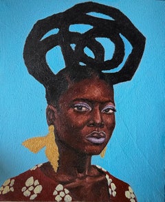 Heritage 4 - 21st Century Contemporary, Figurative Portrait, African Woman Hair