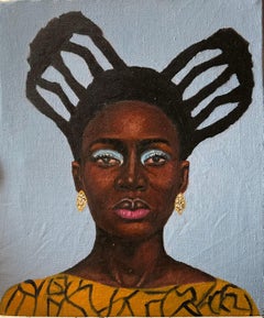 Heritage 5 - 21st Century Contemporary, Figurative Portrait, African Woman Hair