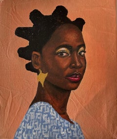 Heritage 9 - 21st Century Contemporary, Figurative Portrait, African Woman Hair