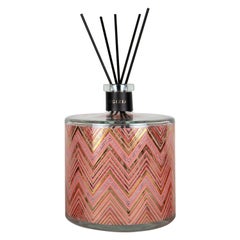 Aroma Diffuser Handmade in Italy Decorated with 24-Karat Gold and Pink Color