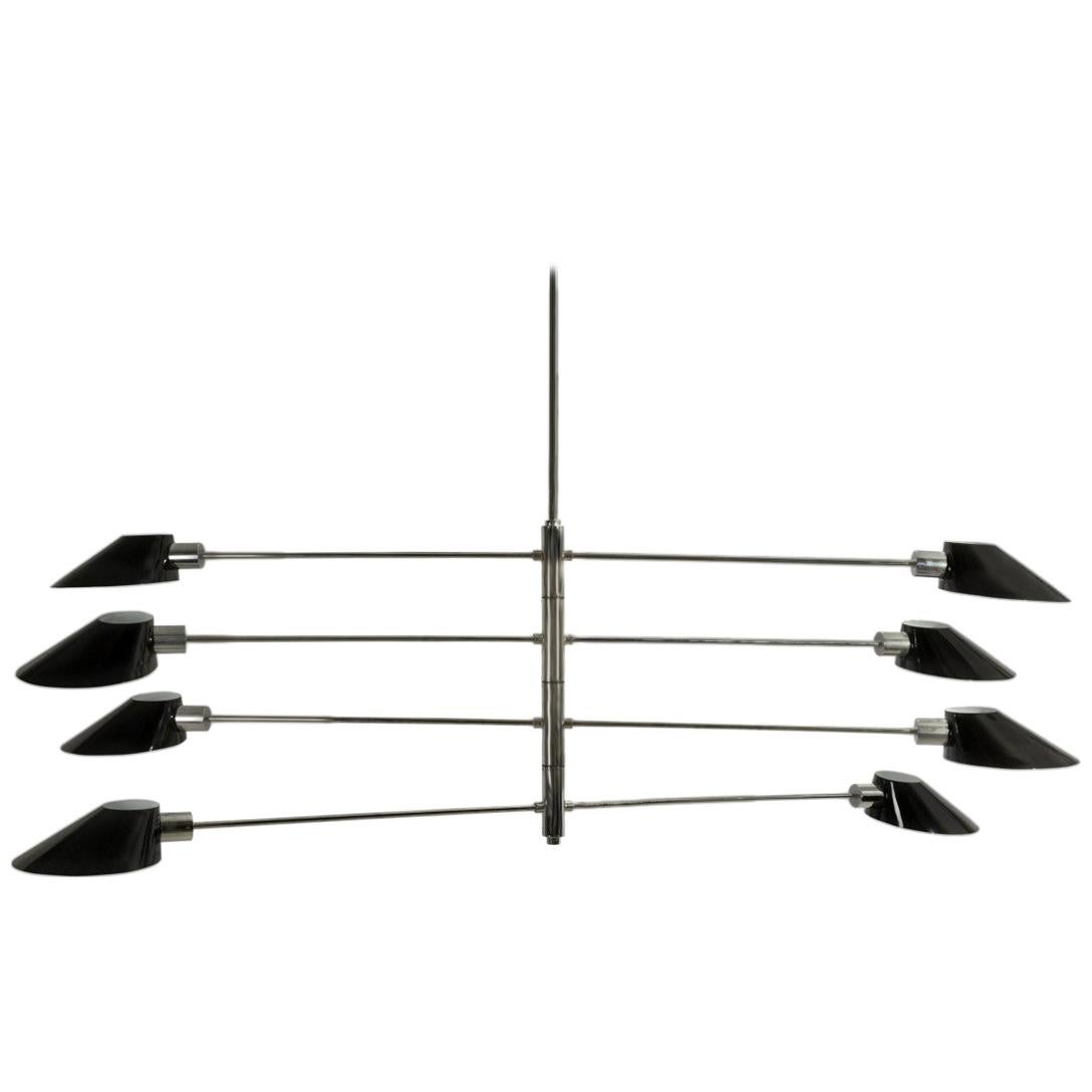 Aromas Del Campo Chrome and Black Metal 4Arm Pendant Light at 1stDibs