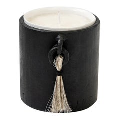 Aromatic Handmade Soy Wax Organic Candle with Blackened and Waxed Iron Holder