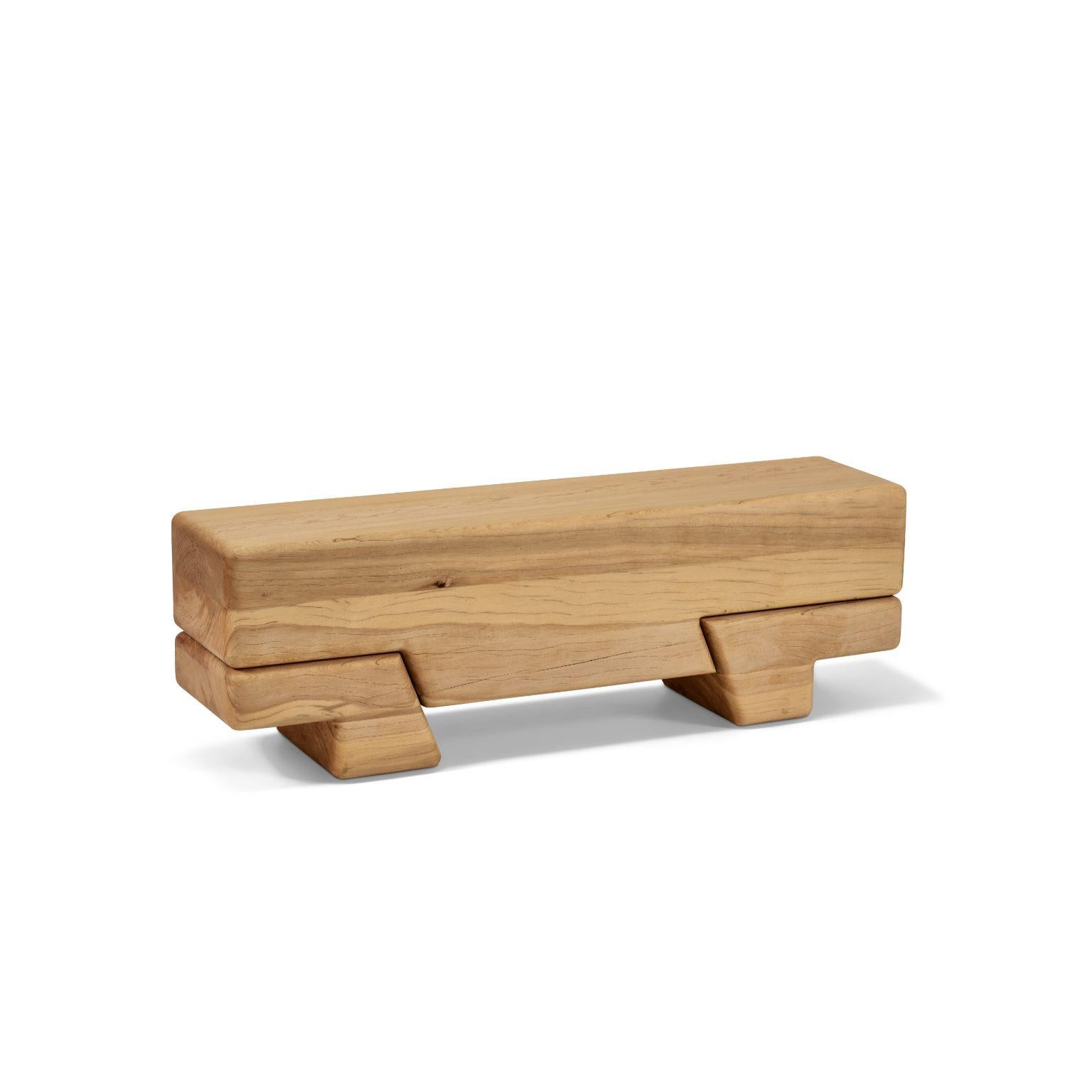 Post-Modern Aromatique Cedre Laminated Bench by Contemporary Ecowood For Sale