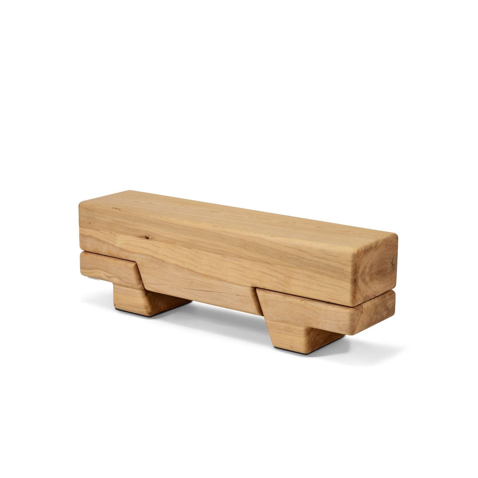 Wood Aromatique Cedre Laminated Bench by Contemporary Ecowood For Sale