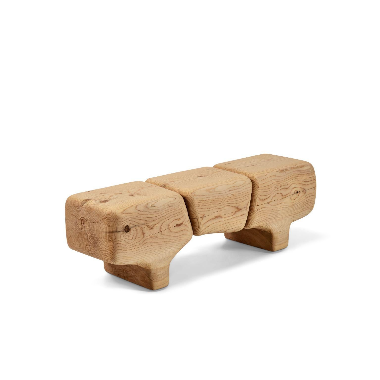 Post-Modern Aromatique Cedre Sculptural Bench by Contemporary Ecowood For Sale