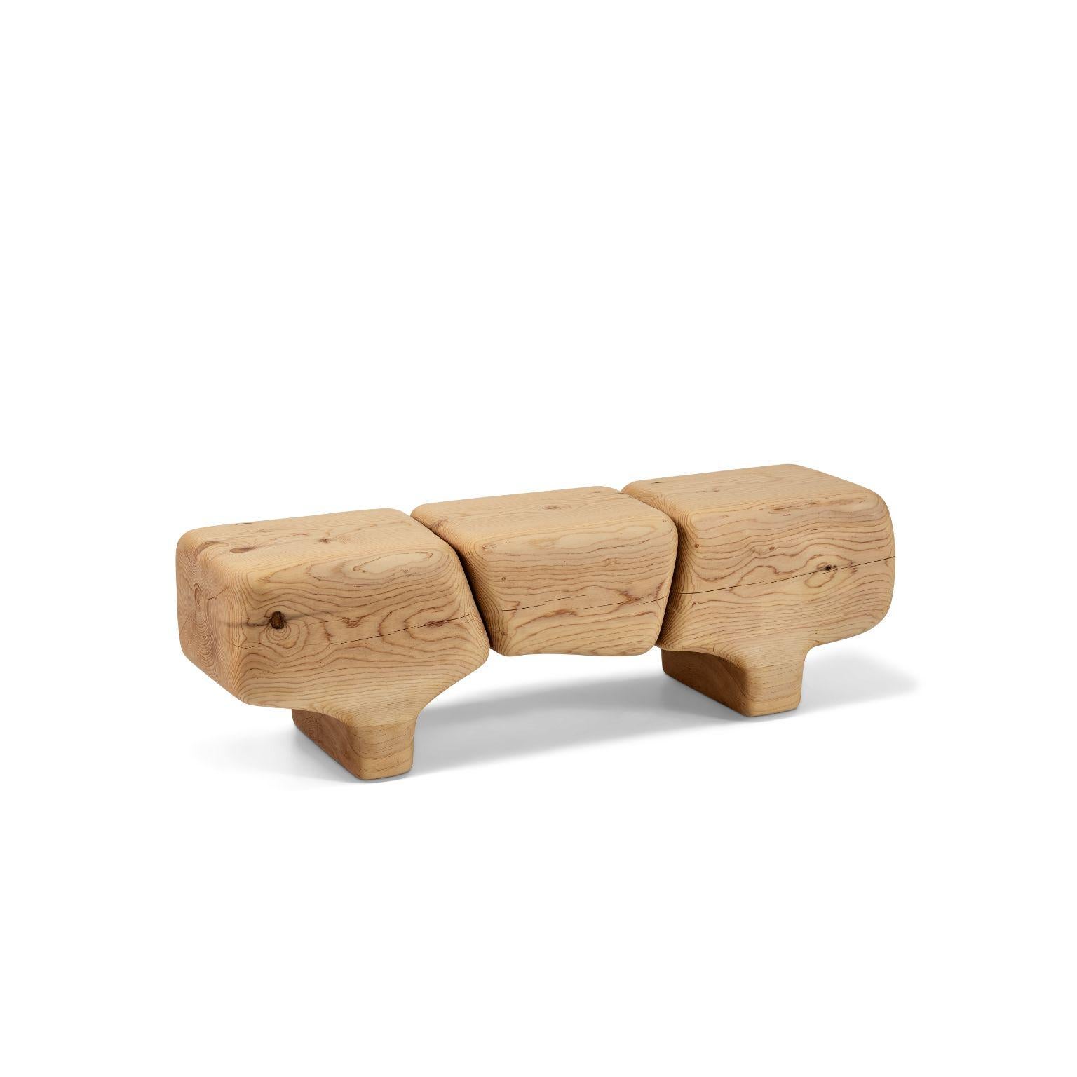 Turkish Aromatique Cedre Sculptural Bench by Contemporary Ecowood For Sale
