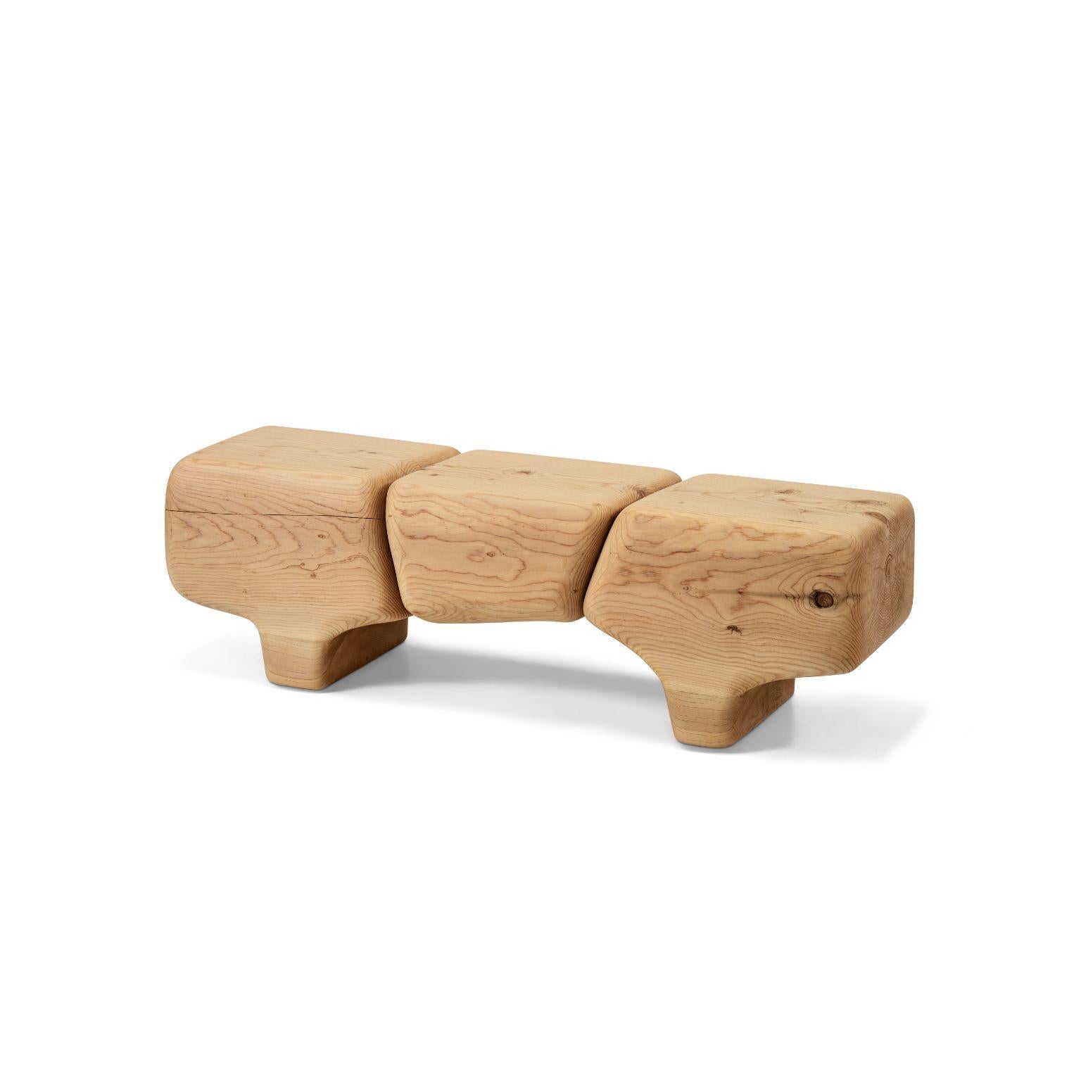 Aromatique Cedre Sculptural Bench by Contemporary Ecowood In New Condition In Geneve, CH