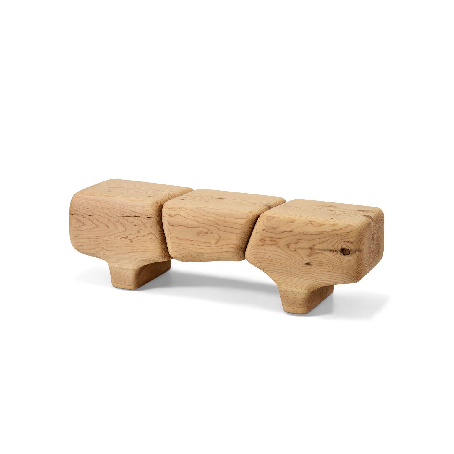 Aromatique Cedre Sculptural Bench by Contemporary Ecowood In New Condition For Sale In Geneve, CH