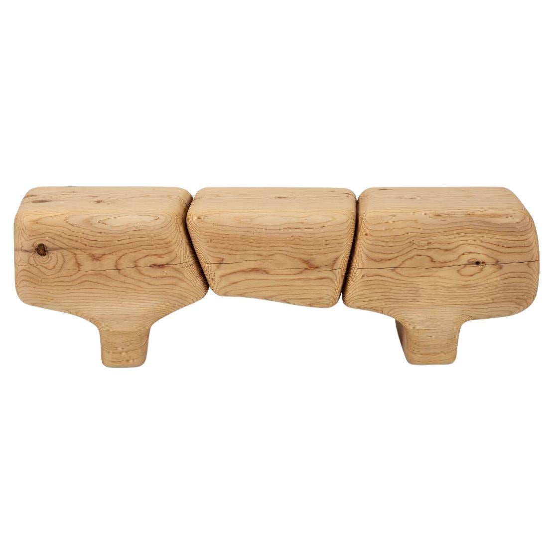 Aromatique Cedre Sculptural Bench by Contemporary Ecowood For Sale