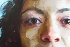 "Ana Hernandez" original oil painting, large, portrait, face, female, gestural