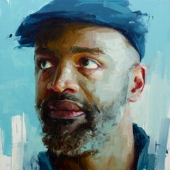 "Epaul Julien" oil painting on canvas, portrait, male, large, gestural