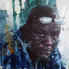 "Richard" contemporary original oil painting portrait by Aron Belka