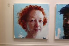 "Shawne Major" oil painting on canvas, portrait, large, female, gestural