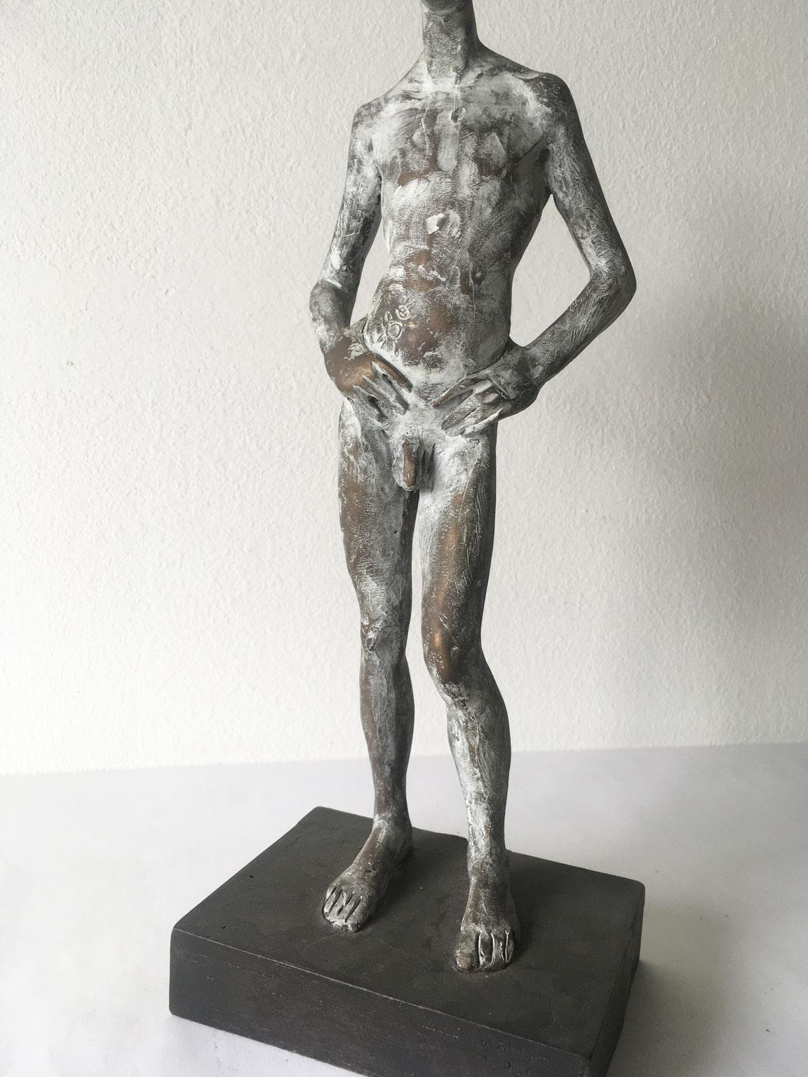Ricordo Italy Cast Bronze Figurine Man Sculpture by Aron Demetz For Sale 4