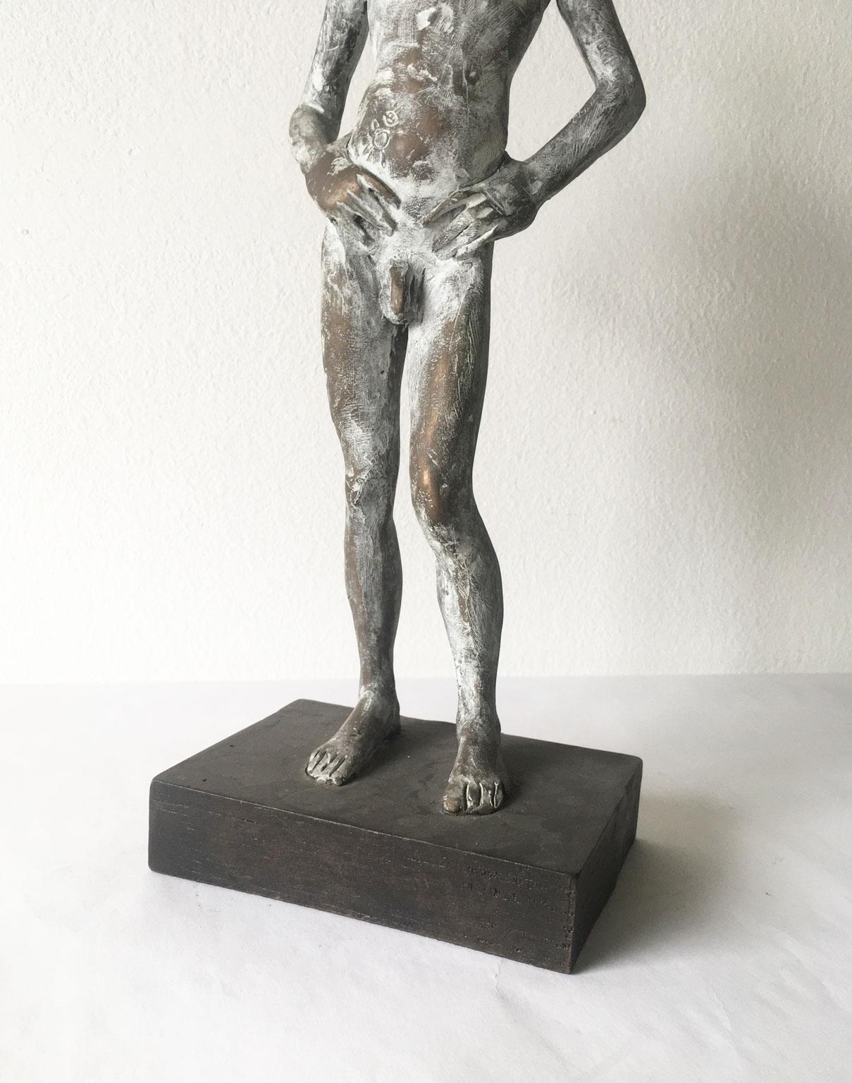 Ricordo Italy Cast Bronze Figurine Man Sculpture by Aron Demetz For Sale 5