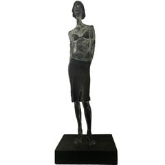 Italy Neo-Expressionist Patinated Bronze Sculpture by Aron Demetz