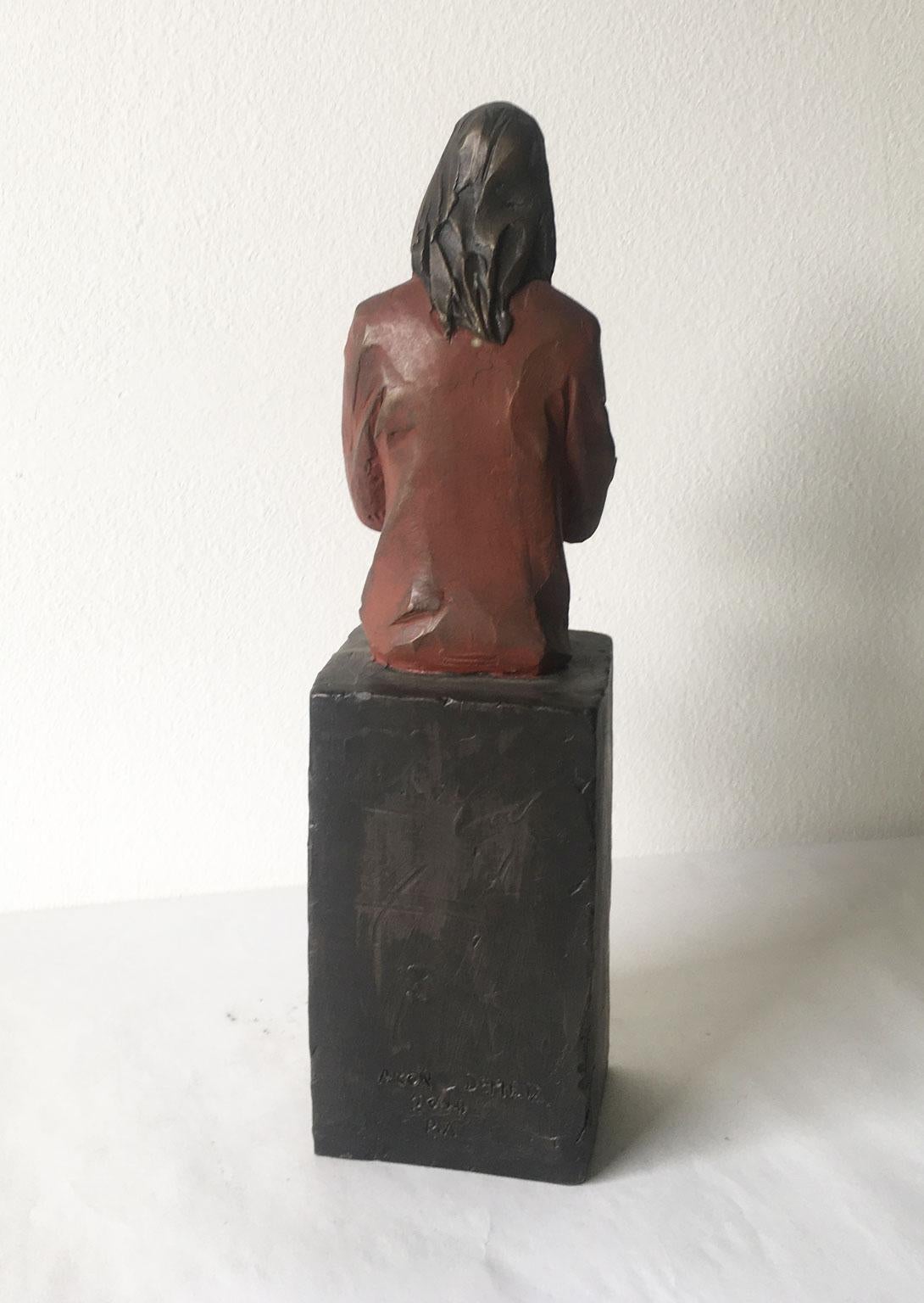 Verso Te, Italien, Bronzeguss-Figur einer Frau, Skulptur von Aron Demetz im Angebot 7