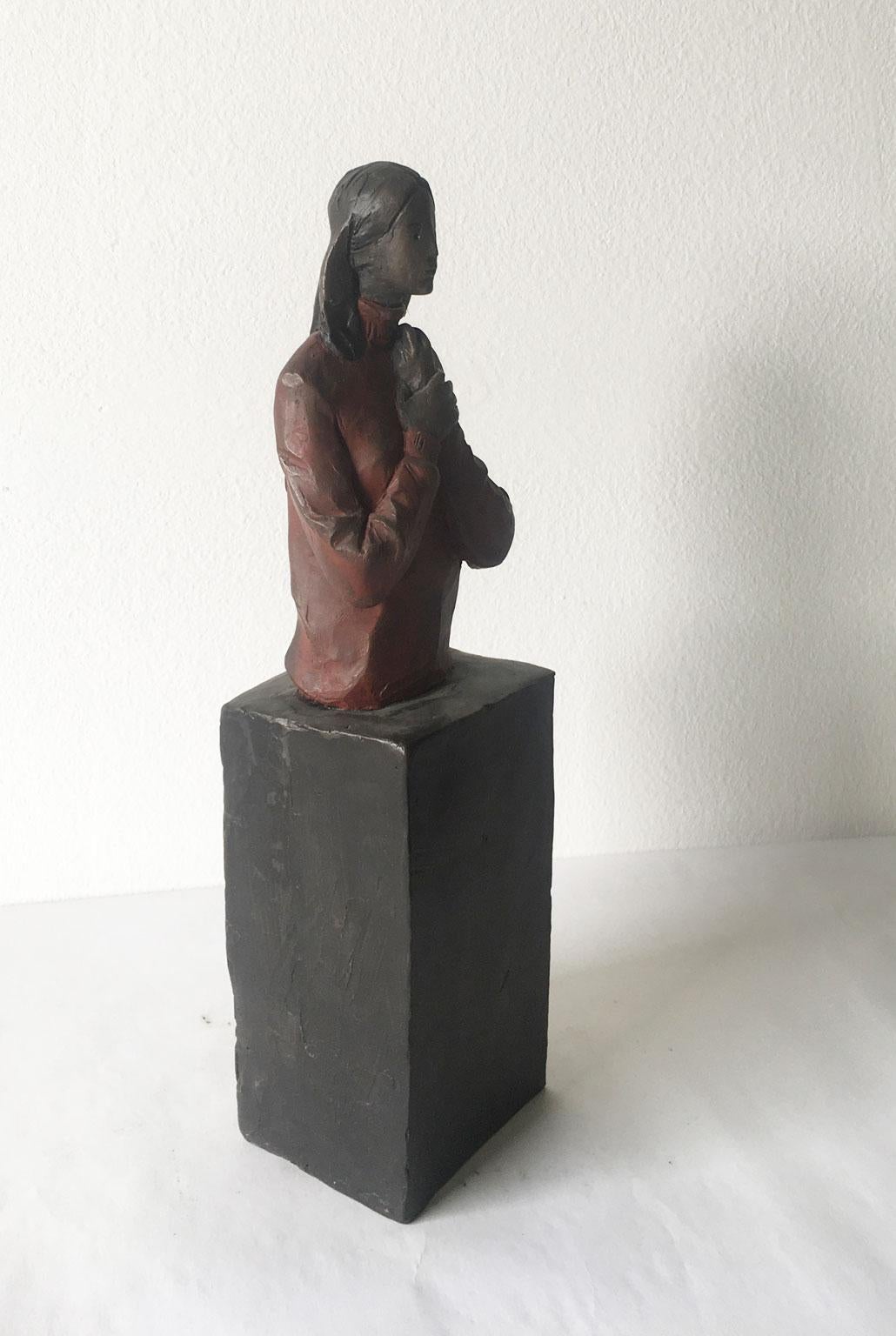 Verso Te, Italien, Bronzeguss-Figur einer Frau, Skulptur von Aron Demetz im Angebot 10
