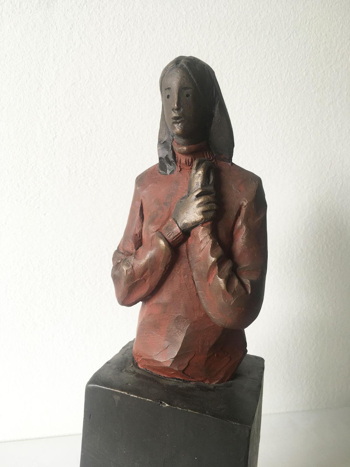 Verso Te, Italien, Bronzeguss-Figur einer Frau, Skulptur von Aron Demetz im Angebot 13