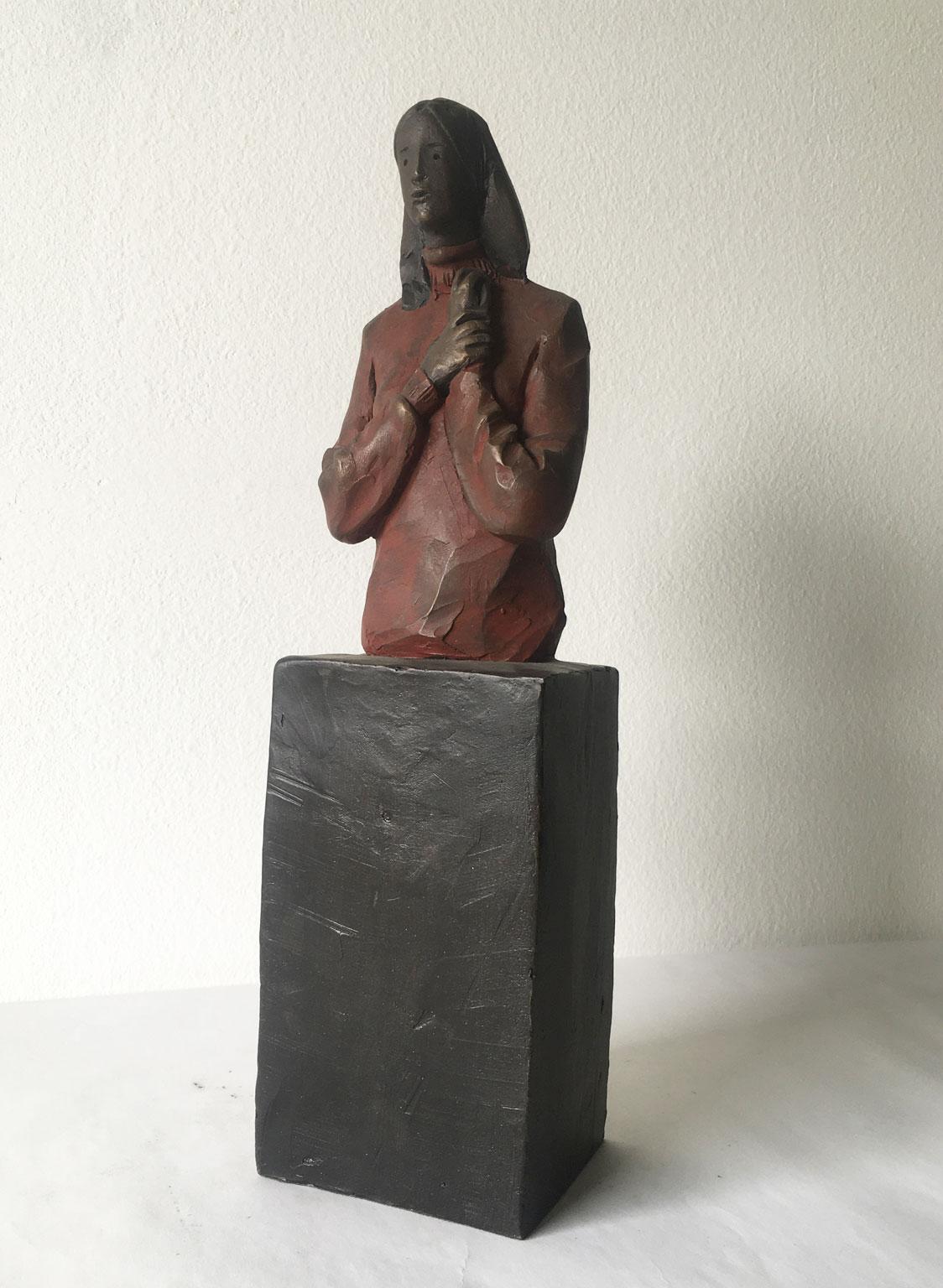 Verso Te, Italien, Bronzeguss-Figur einer Frau, Skulptur von Aron Demetz im Angebot 15