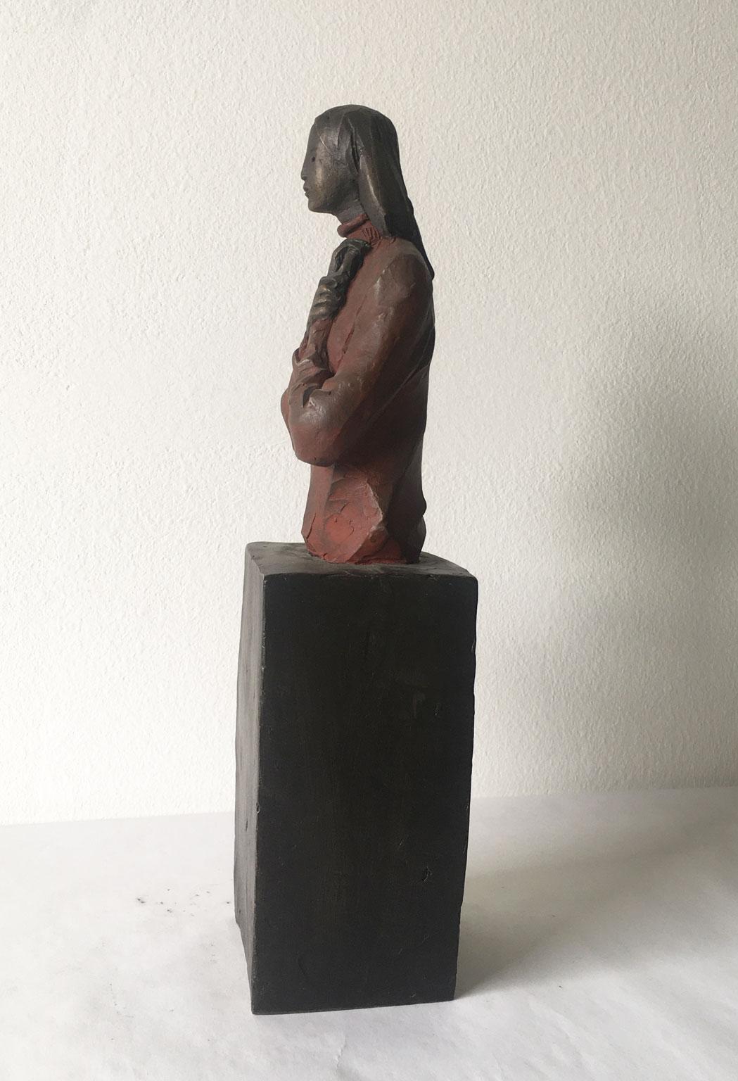 Verso Te, Italien, Bronzeguss-Figur einer Frau, Skulptur von Aron Demetz im Angebot 2