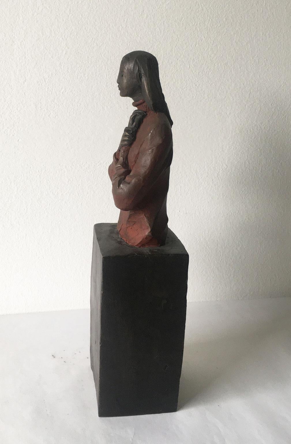 Verso Te, Italien, Bronzeguss-Figur einer Frau, Skulptur von Aron Demetz im Angebot 3