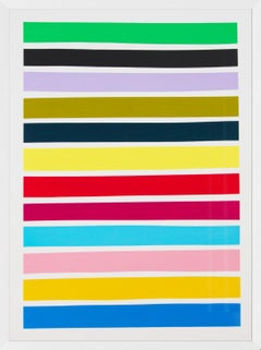 12 Multicoloured Lines No.2 - bold, colorful, contemporary, acrylic on paper