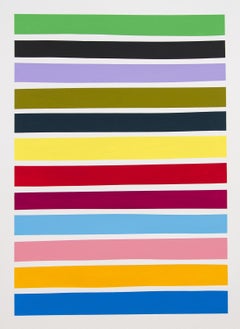 12 Linee multicolori n. 2 - audace, colorato, contemporaneo, acrilico su carta
