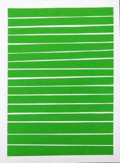 16 Light Green Lines - bold, vibrant, saturated, contemporary, acrylic on paper