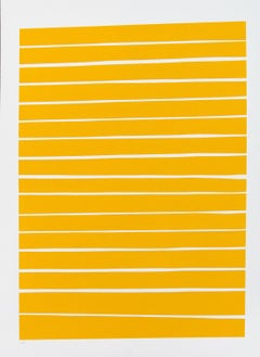 16 Yellow Lines - bold, vibrant, saturated, contemporary, acrylic on paper
