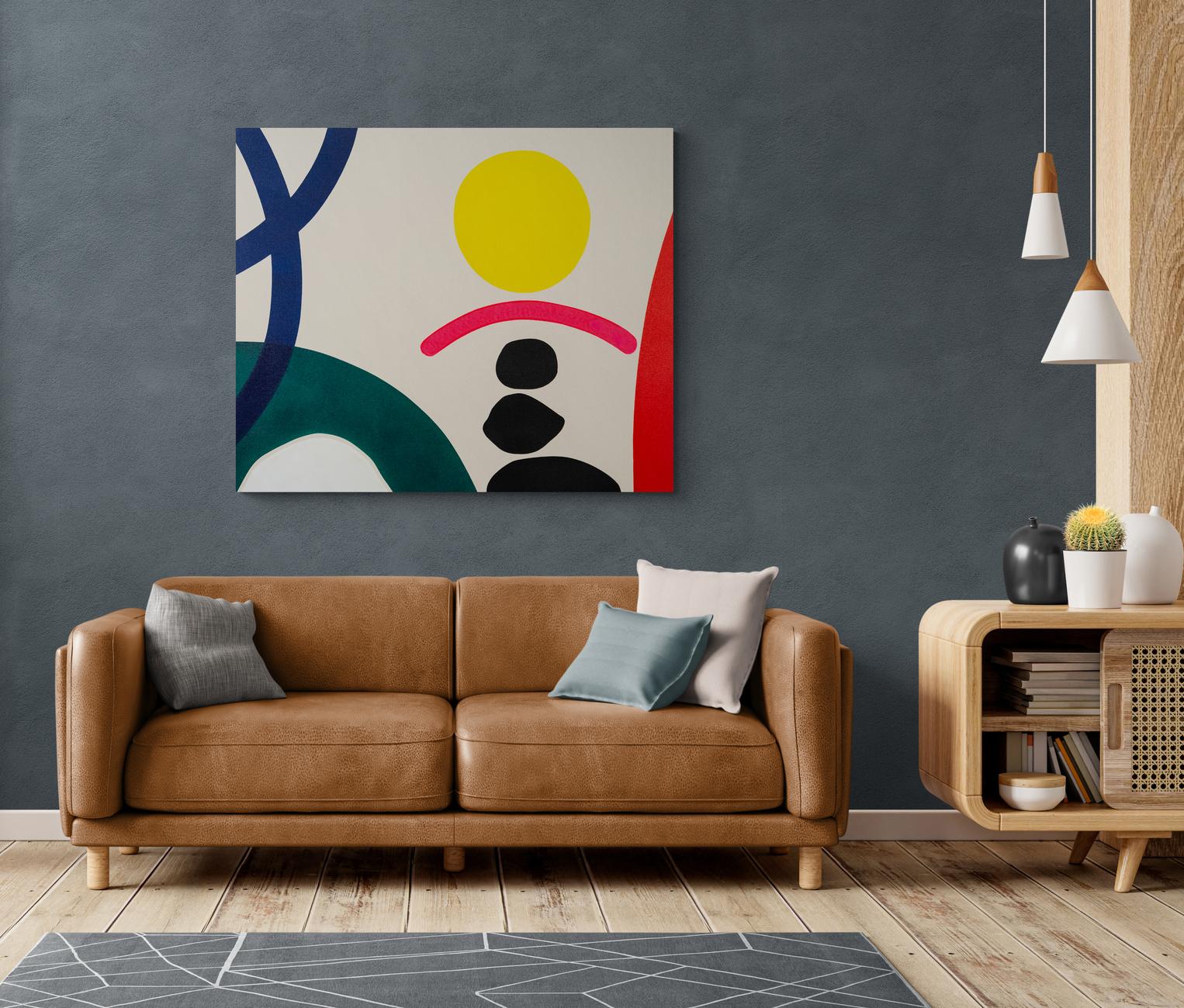 3 Rocce con sole che si scioglie - minimalista, contemporaneo, astratto, acrilico su tela in vendita 6