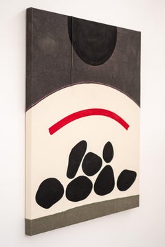 7 Rocks with arch - contemporary, abstracted landscape, acrylic on canvas